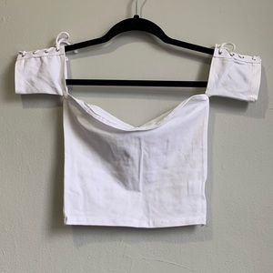 LF Emma & Sam White Cropped Tee